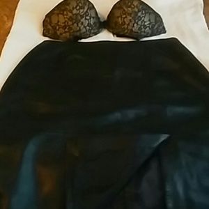 A Leather skirt size 12 and a Victoria's Secret